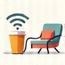 Comfort amenities icon representing waiting lounge, free Wi-Fi, beverages, and shuttle service